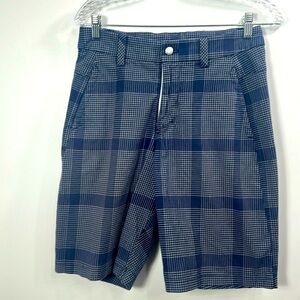 Lululemon Men’s blue and white plaid shorts size 30.